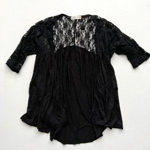 Amber Blue Lace Upper Cardigan  Black ( S )